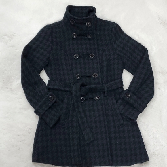 Thick wool pea coat navy and black trench military style - Picture 4 of 9